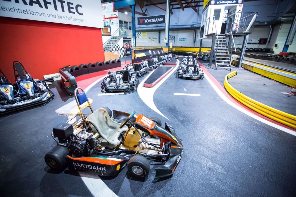 Karts der Indoor-Kartbahn Fimmelsberg